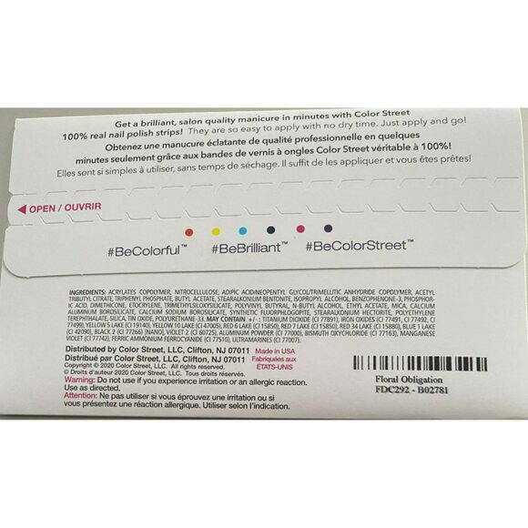 Color Street Retired "Floral Obligation" Nail Strips Pink, Peach, Green - Picture 3 of 4